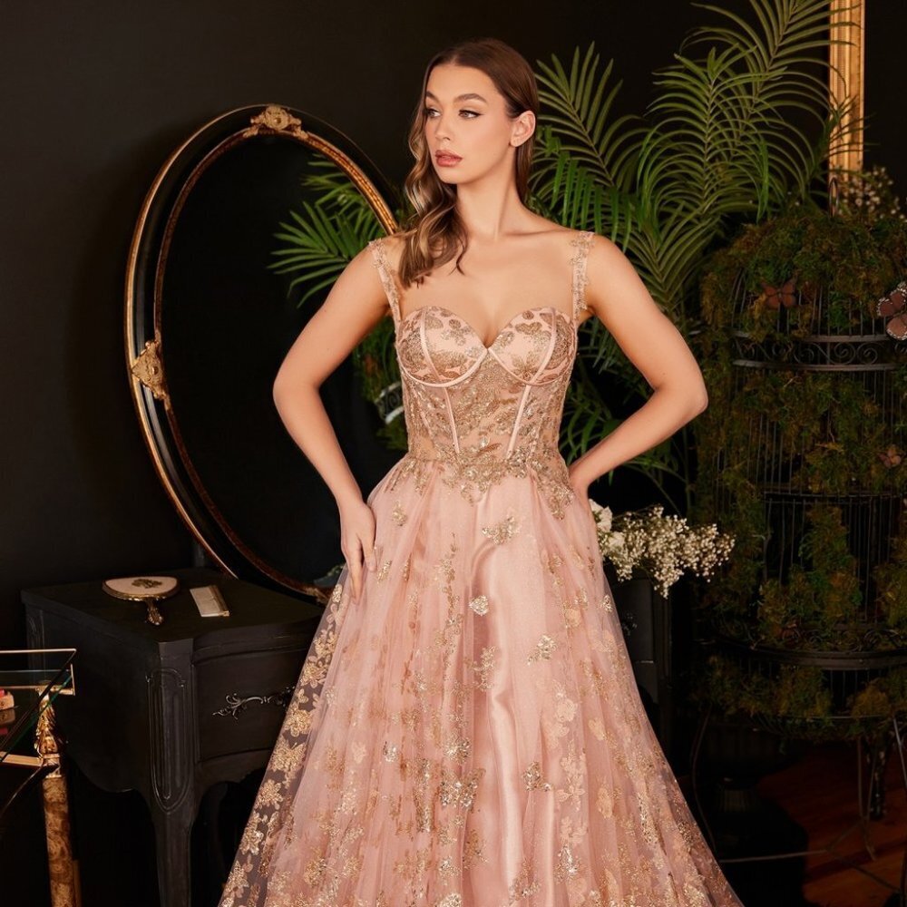 N/A New Long A-Line Off The Shoulder Sleeveless Tulle Gown With Zipper Cb102